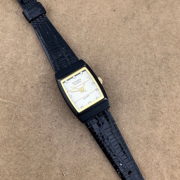 Citizen Tank Watch Gold Tone & Brown Leather Strap - Picture 4 of 9